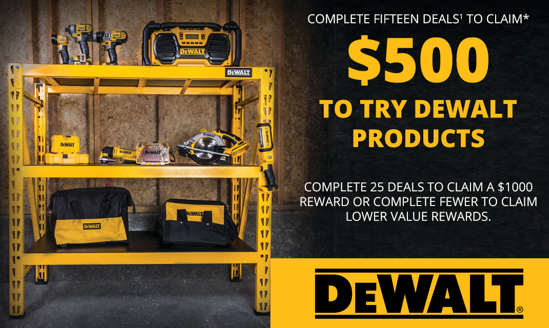 Time to Get to Work So You Can Sample DeWalt Tools